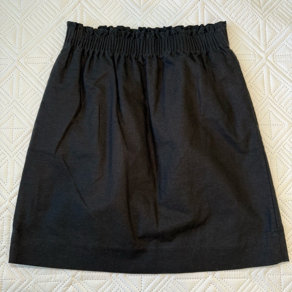 J. Crew Linen Blend Skirt Size 0 In Black